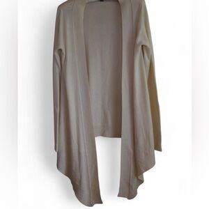 Elegant Cream Open-Front Women's Sweater 100% Cashmere